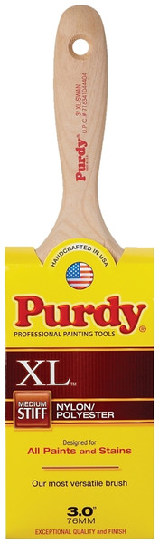 Purdy XL Swan 144400330 Wall Brush, 3 in W, 3-7/16 in L Bristle, Nylon/Polyester Bristle, Beavertail Handle [SKU: ORG6990048]