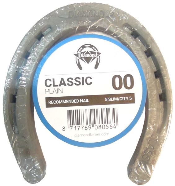 Diamond Farrier DC00PR Classic Plain Horseshoe, 1/4 in Thick, 00, Steel [SKU: ORG4466033]