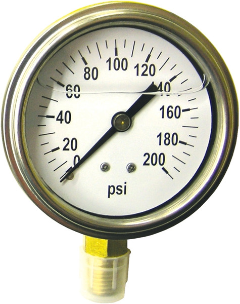GREEN LEAF LG 200 1 PK Pressure Gauge, Liquid Filled [SKU: ORG3567609]
