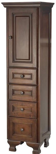Foremost HANT1556 Floor Cabinet, 1-Door, 1-Shelf, 4-Drawer, Linen/Wood, Dark Walnut [SKU: ORG3225349]