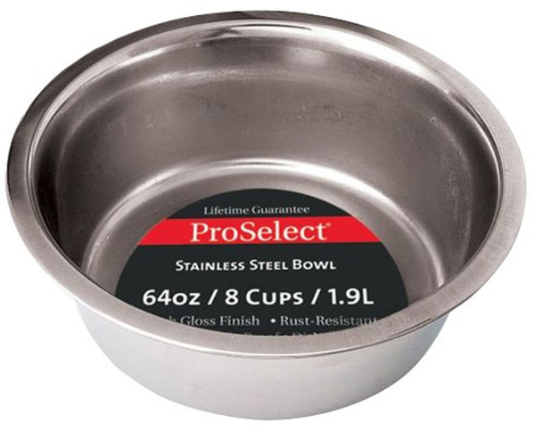HiLo ZW150 64/56620 Pet Feeding Dish, M, 2 qt Volume, Stainless Steel [SKU: ORG1866631]