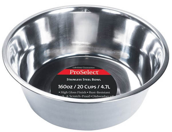 HiLo ZW150 98/56670 Pet Feeding Dish, 5 qt Volume, Stainless Steel [SKU: ORG1866664]