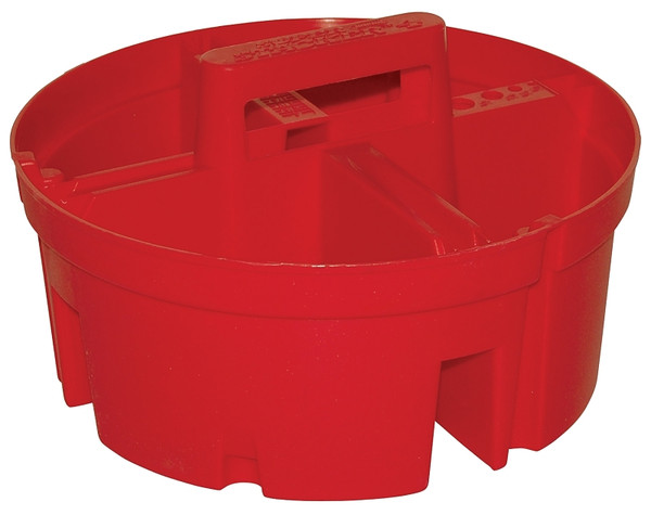 Bucket Boss 15054 Super Stacker, Plastic, Red, 10-1/2 in Dia x 6 in H Outside, 4-Compartment [SKU: ORG3373818]