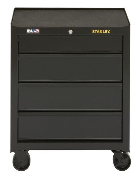 STANLEY STST22742BK Rolling Tool Cabinet, 8030 cu-in, 26-1/2 in OAW, 32 in OAH, 18 in OAD, Steel, Black, 4-Drawer [SKU: ORG0561878]