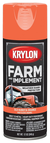 Krylon K01946000 Farm and Implement Paint, High-Gloss, Old Kubota Orange, 12 oz [SKU: ORG2544435]