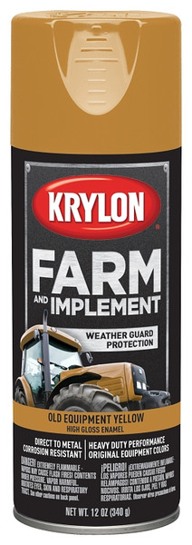 Krylon K01953000 Farm and Implement Paint, High-Gloss, Old Equipment CAT Yellow, 12 oz [SKU: ORG2544484]