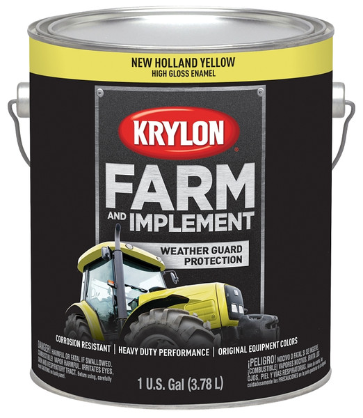 Krylon K01975000 Farm and Implement Paint, High-Gloss, New Holland Yellow, 1 gal [SKU: ORG7351414]