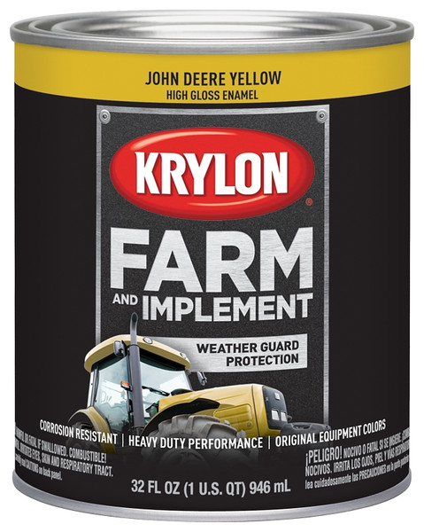 Krylon K02025000 Farm and Implement Paint, High-Gloss, John Deere Yellow, 1 qt [SKU: ORG7351604]