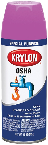 Krylon K01929777 OSHA Paint, Gloss, Safety Purple, 12 oz, Aerosol Can [SKU: ORG2997062]