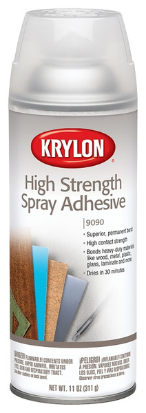 Krylon K09090000 Spray Adhesive, Clear, 2 hr Curing, 11 oz Aerosol Can [SKU: ORG5752936]