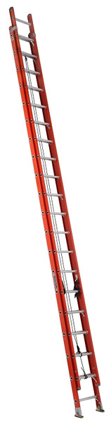 Louisville FE3240 Extension Ladder, 449 in H Reach, 300 lb, 1-1/2 in D Step, Fiberglass, Orange [SKU: ORG1910371]
