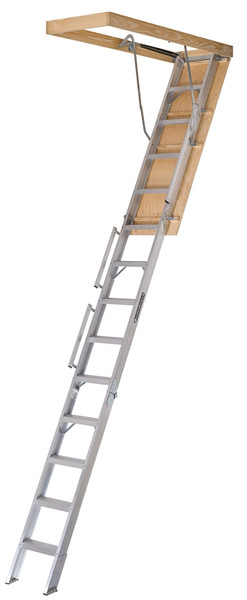 Louisville Everest Series AL228P Attic Ladder, 10 to 12 ft H Ceiling, 22-1/2 x 63 in Ceiling Opening, 13-Step, 350 lb [SKU: ORG7186190]