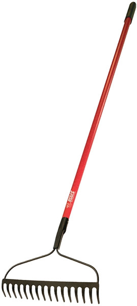 BULLY Tools 92379 Bow Rake, 4 in L Head, 16 in W Head, 16 -Tine, Steel Tine, Steel Head, 66 in L Handle [SKU: ORG7774425]