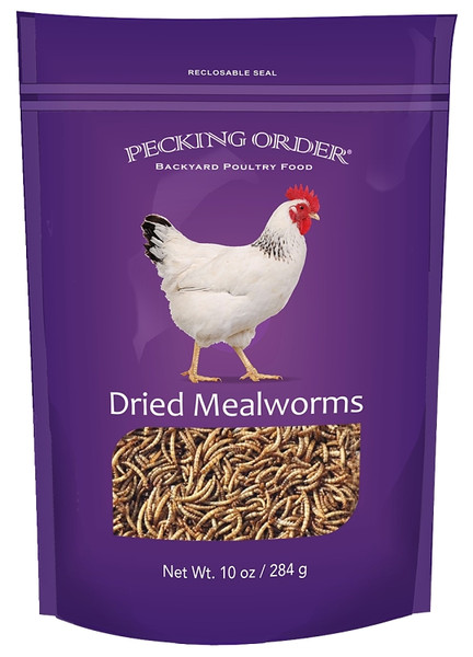 Pecking Order 009330 Chicken Mealworm Treat, 10 oz Bag [SKU: ORG9297391]