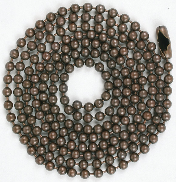 Jandorf 60352 Beaded Chain with Connector, 3 ft L, Rustic Bronze [SKU: ORG3403284]