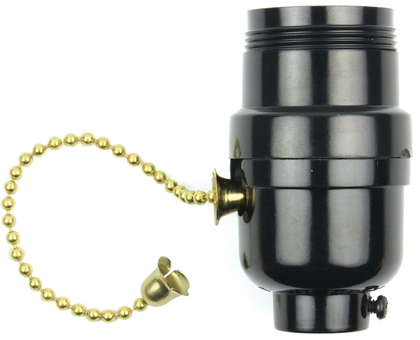 Jandorf 60534 Pull Chain Lamp Socket, 250 V, 250 W, Phenolic Housing Material, Black [SKU: ORG3397270]