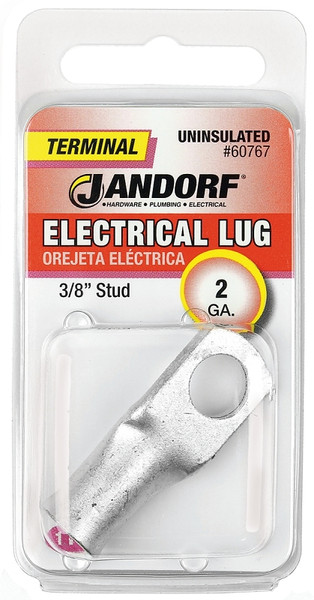 Jandorf 60767 Electrical Lug, 2 AWG Wire, 3/8 in Stud, Copper Contact [SKU: ORG3399219]