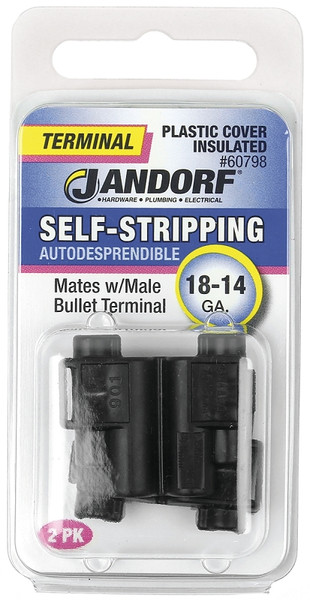 Jandorf 60798 Terminal, 18 to 14 AWG Wire, Plastic Insulation, Black [SKU: ORG3399854]