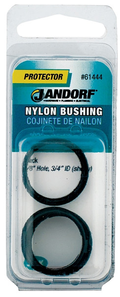 Jandorf 61444 Conduit Bushing, Nylon, Black, 3/4 in Dia Panel Hole, 1/4 in Thick Panel [SKU: ORG3395001]