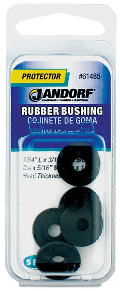 Jandorf 61485 Conduit Bushing, 3/16 in Dia Cable, Rubber, Black, 1/16 in Thick Panel [SKU: ORG3395449]