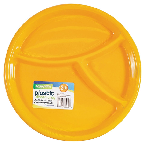 FLP Easy-Pack Series 8032 3-Section Dinner Tray, Plastic [SKU: ORG5739651]