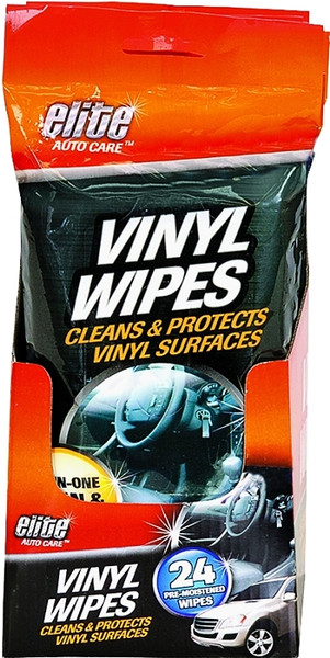 Elite Auto Care 8912 Vinyl Wipes, Effective to Remove: Dirt, Grime, 24-Wipes [SKU: ORG5741749]