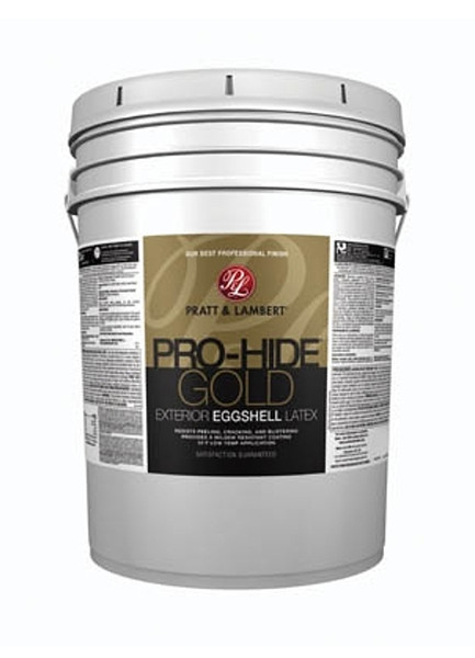 Pratt & Lambert Pro-Hide Gold Z8500 0000Z8500-20 Exterior Paint, Eggshell, Super One-Coat White, 5 gal [SKU: ORG7382765]