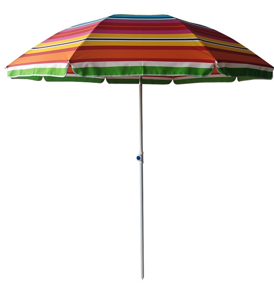 Seasonal Trends JL-004 Beach Umbrella, 82.67 in H, 6.5 ft L Canopy, Round Canopy, Steel Frame, Polyester Fabric [SKU: ORG7471568]