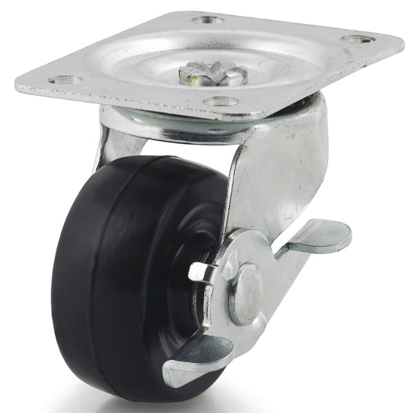 DH CASTERS C-GD25HRSB Swivel Caster, 2-1/2 in Dia Wheel, 1-1/8 in W Wheel, Rubber Wheel, 200 lb [SKU: ORG5147061]