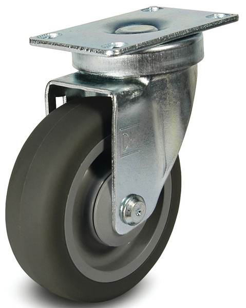 DH CASTERS C-LM5P1TPSB Swivel Caster, 5 in Dia Wheel, 1-1/4 in W Wheel, Thermoplastic Rubber Wheel, Gray, 240 lb [SKU: ORG5147202]