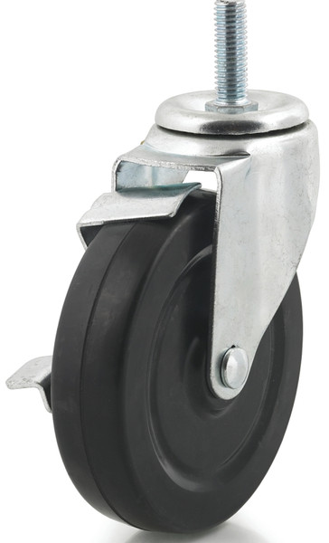 DH CASTERS C-LM5T3RSB Swivel Caster with Brake, 5 in Dia Wheel, 1-1/4 in W Wheel, Rubber Wheel, 300 lb [SKU: ORG5147228]