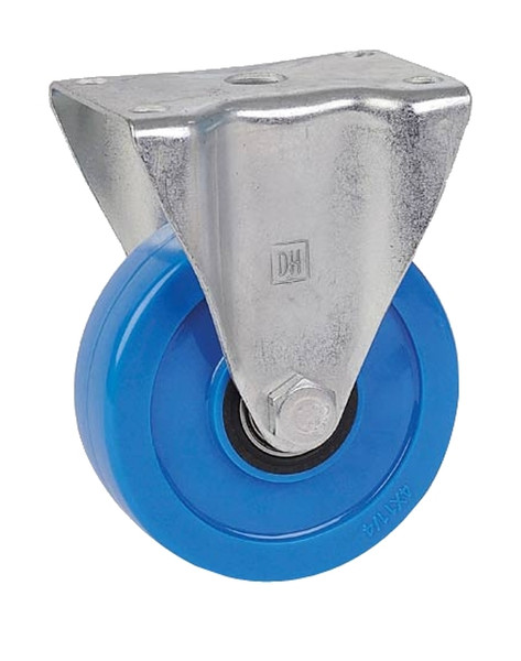 DH CASTERS C-LM4P1PUR Rigid Caster, 4 in Dia Wheel, 1-1/4 in W Wheel, Polyurethane Wheel, Blue, 275 lb [SKU: ORG5147269]