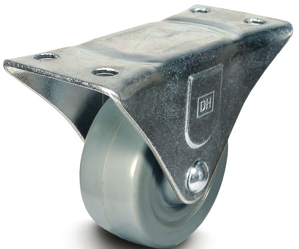 DH CASTERS C-GD20MRR Rigid Caster, 2 in Dia Wheel, 15/16 in W Wheel, Rubber Wheel, Gray, 125 lb [SKU: ORG5147624]