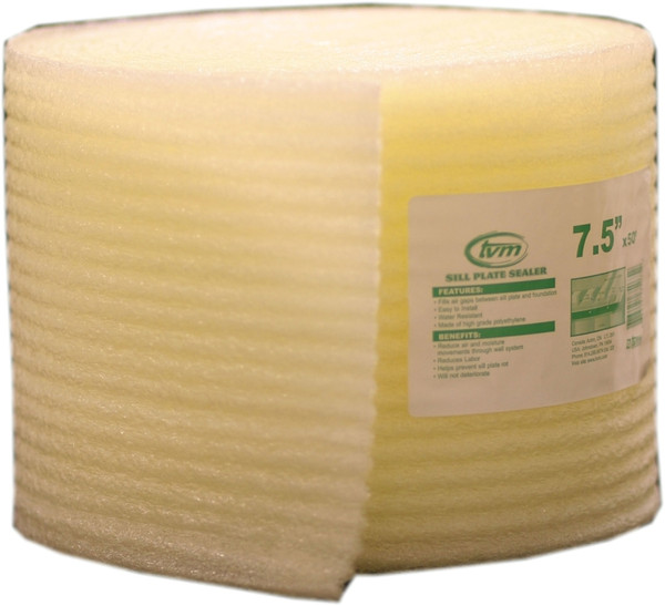 TVM W508 Sill Seal, 7-1/2 in W, 50 ft L Roll, Polyethylene, Yellow [SKU: ORG5425848]