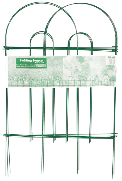 Glamos Wire 770089 Folding Wire Fence, 10 ft L, 32 in H, Steel, Green, Powder-Coated [SKU: ORG7024284]