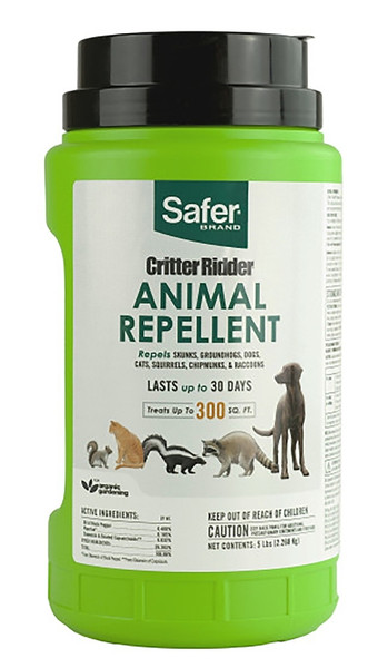 Safer Critter Ridder 5929 Animal Repellent, Repels: Cats, Chipmunks, Dogs, Groundhogs, Raccoons, Skunks, Squirrels [SKU: ORG8519324]