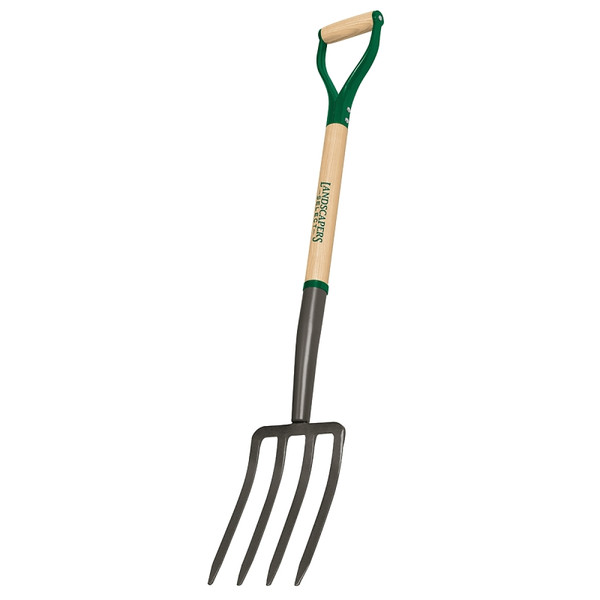 Landscapers Select 34619 Garden Spading Fork, Steel Tine, 4 -Tine, Steel Tine, Gray, Wood Handle, 30 in L Handle [SKU: ORG7335714]