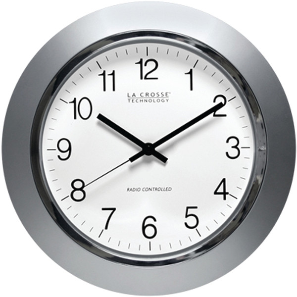 Equity WT-3144S Clock, Round, Silver Frame, Plastic Clock Face, Analog [SKU: ORG6553960]