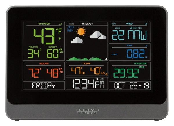 La Crosse C83100 Weather Station, Battery, 32 to 99 deg F, 10 to 99 % Humidity Range, 0 to 111 mph Wind [SKU: ORG1180025]