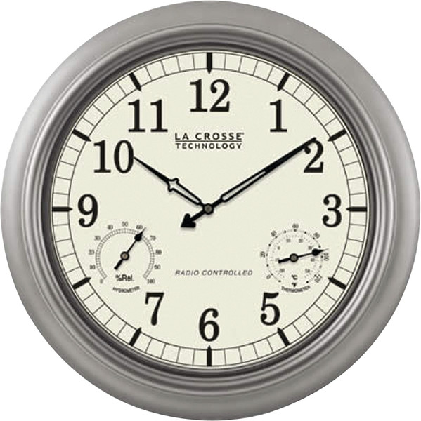 La Crosse WT-3181PL-Q Clock, Round, Silver Frame, Plastic Clock Face, Analog [SKU: ORG6554091]