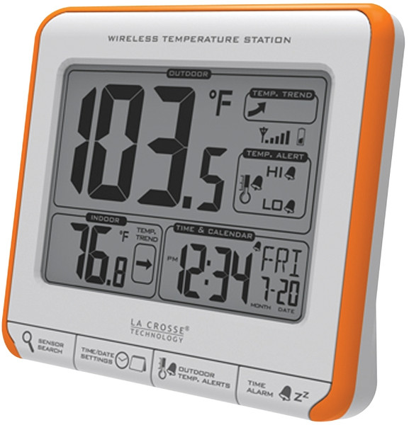 La Crosse 308-179OR Wireless Thermometer, 4.27 in L x 1.47 in W x 3.88 in H Display, 32 to 122 deg F [SKU: ORG4944203]