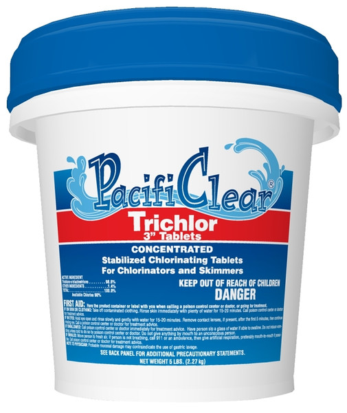 PacifiClear F008005040PC Trichlor Chlorine Sanitizer, 5 oz Pail, Tablet [SKU: ORG5769898]