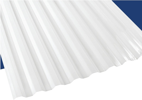 Suntuf 101890 Corrugated Panel, 8 ft L, 26 in W, Greca 76 Profile, 0.032 in Thick Material, Polycarbonate, Opal White [SKU: ORG7519556]