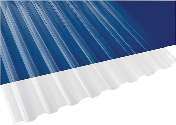Suntuf 101699 Corrugated Panel, 12 ft L, 26 in W, Greca 76 Profile, 0.032 Thick Material, PVC, Clear [SKU: ORG8781627]