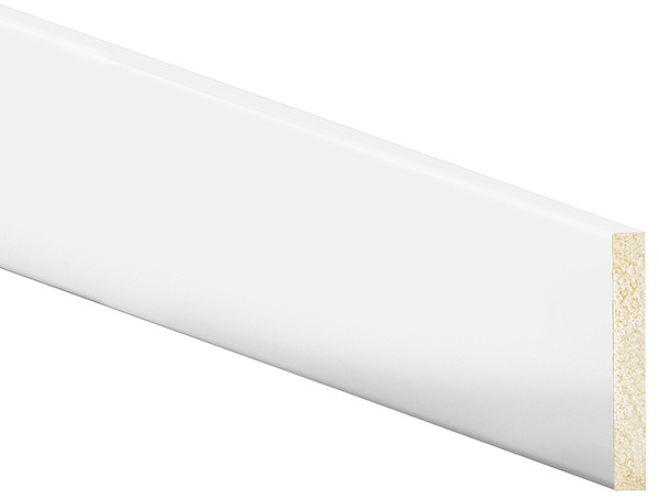 Inteplast Group 50400800032 Modern Baseboard Moulding, 8 ft L, 4 in W, 1/2 in Thick, Polystyrene, Crystal White [SKU: ORG7455207]
