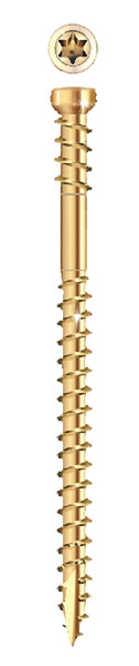 GRK Fasteners RT Series 16105 Screw, #9 Thread, 3-1/8 in L, Reverse Thread, Trim Head, Star Drive, Steel, 348 PAIL [SKU: ORG3661923]