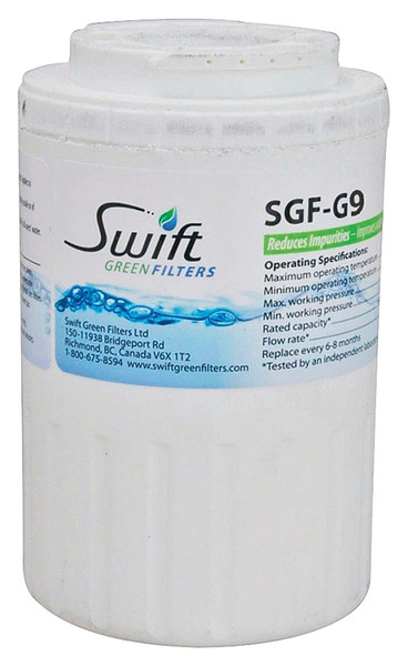 SWIFT GREEN FILTERS SGF-G9 Refrigerator Water Filter, 0.5 gpm, Coconut Shell Carbon Block Filter Media [SKU: ORG2523892]