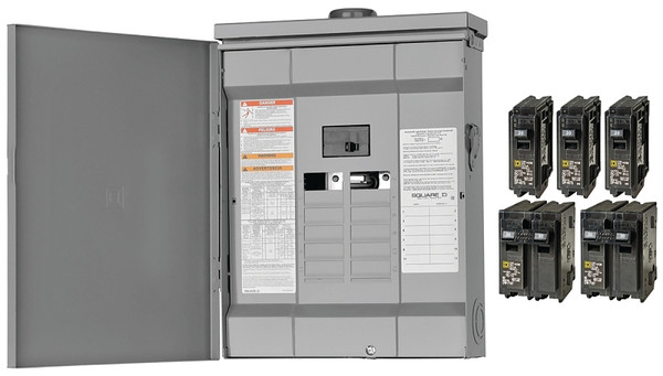Square D HOM1224M125PRBVP Load Center, 24 -Pole, 125 A, 12 -Space, Plug-On Neutral, NEMA 3R Enclosure [SKU: ORG7058548]