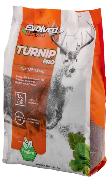 Evolved Turnip Pro Series EVO81004 Food Plot Seed, Sweet Flavor, 2.5 lb [SKU: ORG2369114]