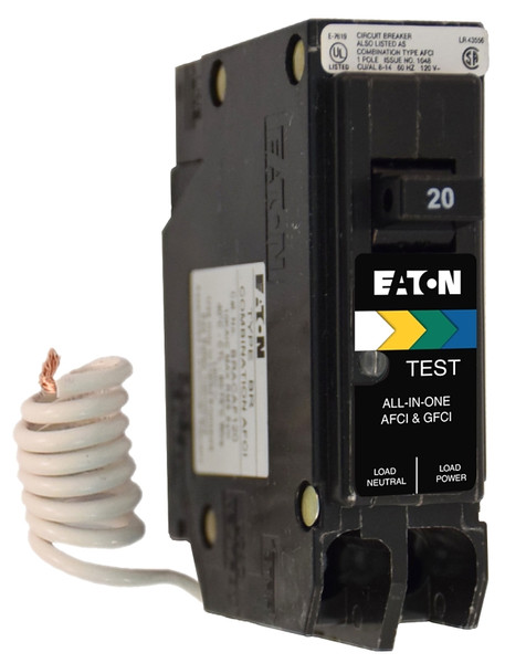 Cutler-Hammer BRN120DF Circuit Breaker, BR, 20 A, 1 -Pole, 120 V, Plug Mounting [SKU: ORG7240096]